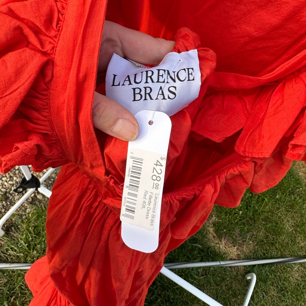 Laurence BRAS COTTON  Red Maxi Dress - Picture 2 of 16